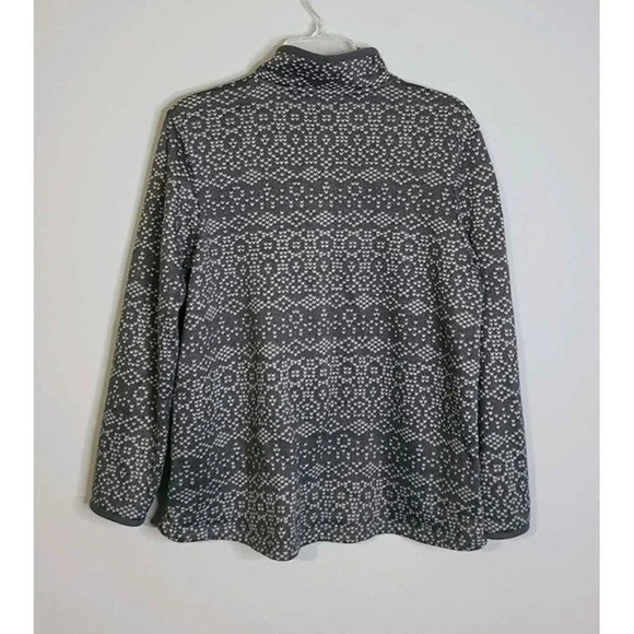 Stan Herman Full Zip Sweater Jacket Charcoal Grey White Knit Pattern Size Large - Picture 2 of 4